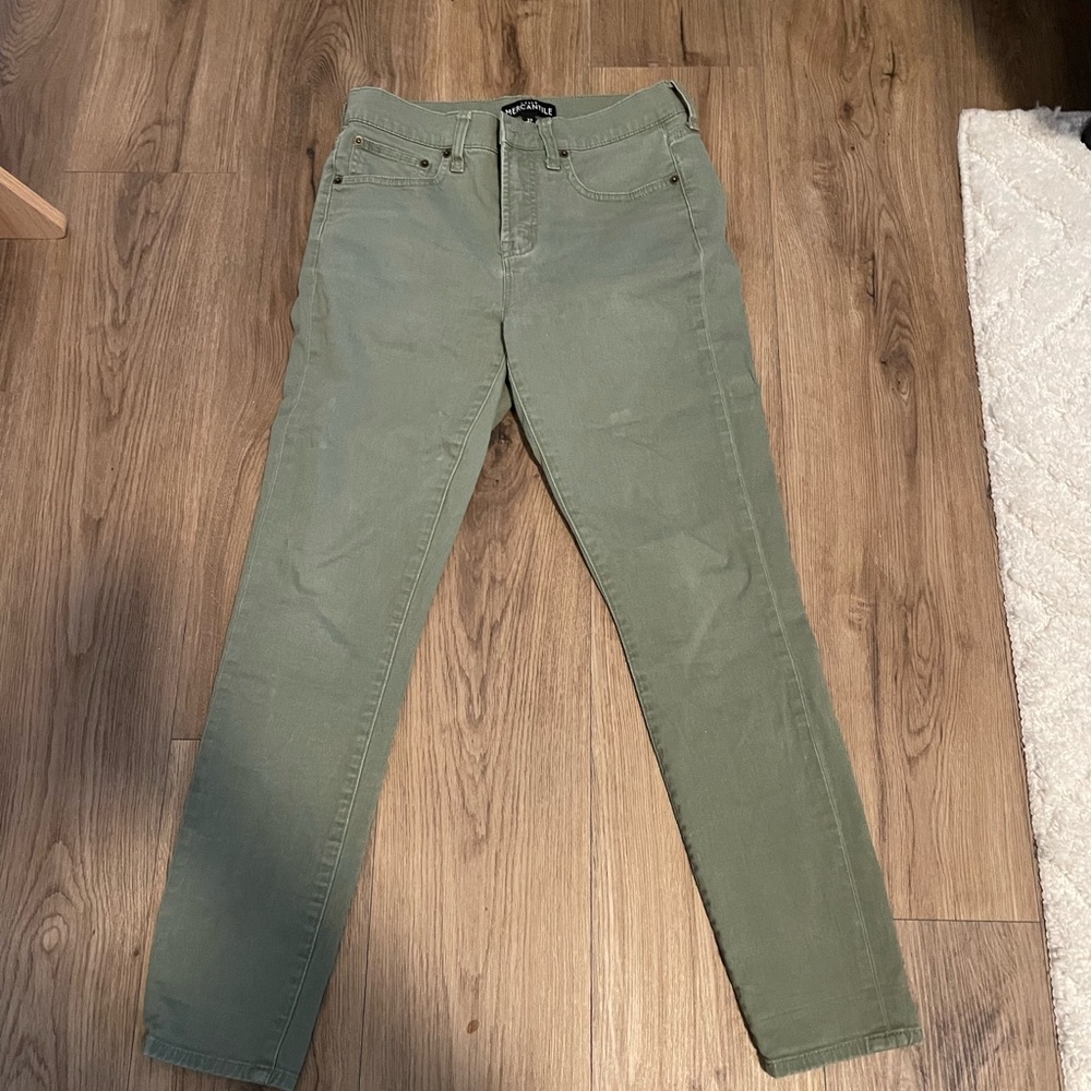 JCREW skinny olive jeans